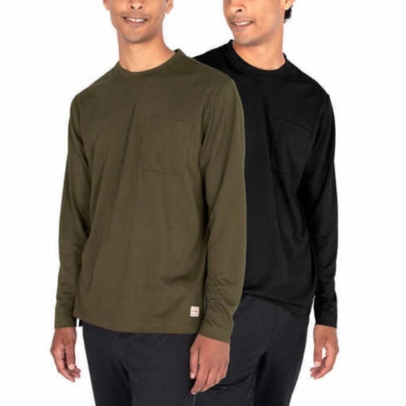 Wrangler Men’s 2-Pack Long Sleeve Layering Tee L - Picture 1 of 4
